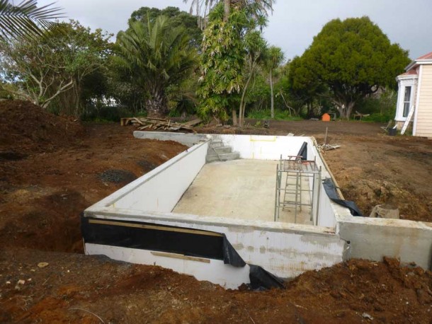 above ground pool on leach field