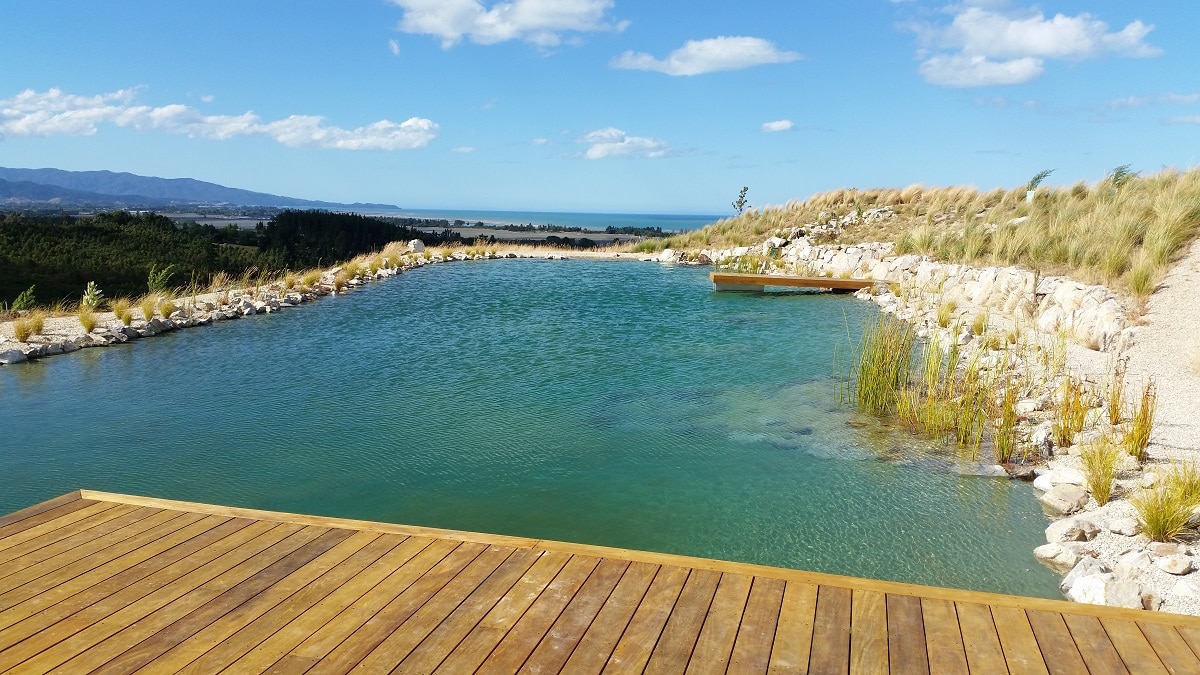 This large natural swimming pool with stunning views over Tasman Bay is an ideal swimming paradise for kids. No chemicals, no salt, just beautiful silky organic water.